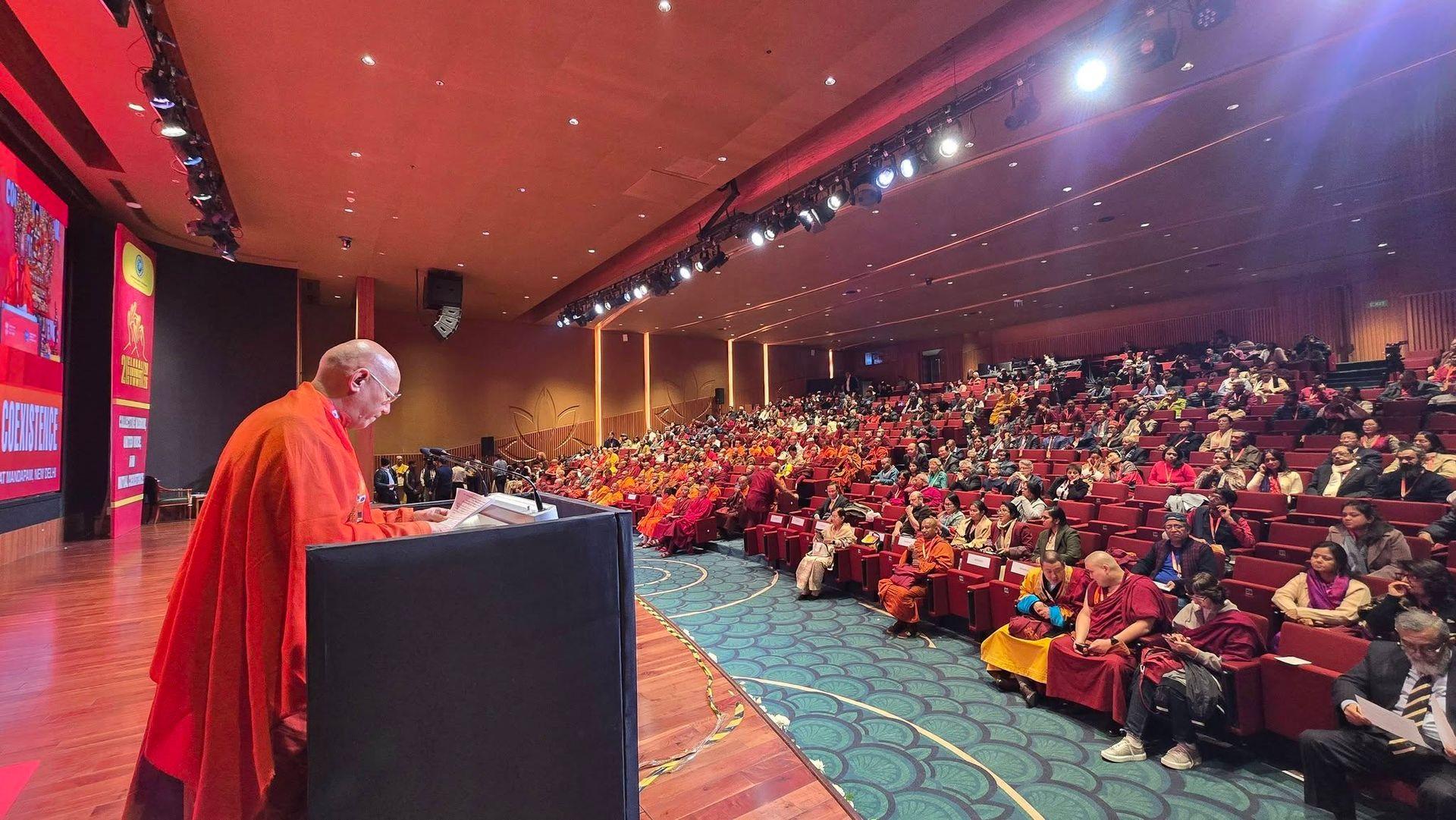 Bhikkhu Sanghasena Delivers Valedictory address at the Second Global Buddhist Summit, New Delhi