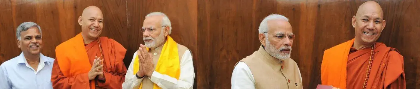 Bhikkhu Sanghasena met Honorable Prime Minister of India, Shri. Narendra Modi