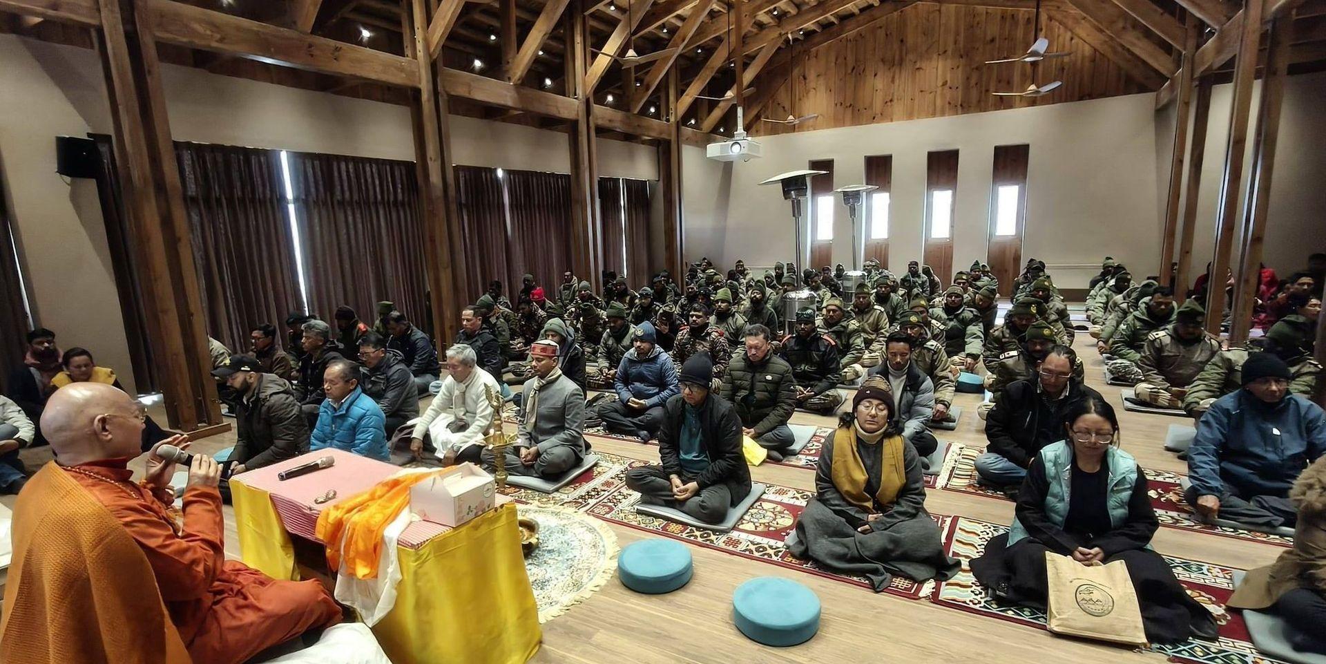 World Meditation Day Celebrated at Mahabodhi; Ven. Bhikkhu Sanghasena Congratulated on PM Yoga Award